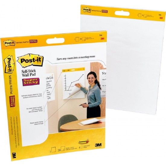 3M Postit SelfStick Wall Pad 566 (20" x 23") 2'S